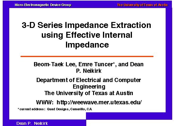 Impedance Extraction using Effective Internal Impedance