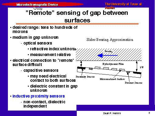Remote sensing of gap between surfaces