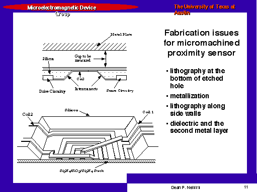 Fabrication issues for micromachined proximity sensor